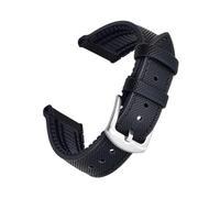 EDVENA Bracelet De Montre En Caoutchouc Fluoré De Qualité Supérieure, En Cuir, 20mm 22mm, Multicolore, For Chaque Marque De Montre(All black,20mm)