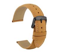 EDVENA Bracelet De Montre En Cuir Véritable 14mm 16mm 18mm 19mm 20mm 21mm 22mm 23mm 24mm, Bandes De Remplacement For Hommes Et Femmes(Tan-Black,19mm)