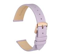 EDVENA Bracelet De Montre En Cuir Véritable 8mm 10mm 12mm 14mm 16mm 18mm 20mm, Bracelet De Remplacement Avec Boucle En Acier Inoxydable For Dames(Lilac-Rose,14mm)