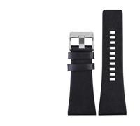 EDVENA Bracelet de montre en cuir véritable compatible avec les modèles Diesel DZ7406, DZ7408, DZ4280 et DZ4343, 22 mm, 24 mm, 26 mm, 28 mm, 30 mm, 32 mm et 34 mm.(Black silver clasp,32mm)