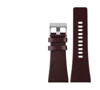 EDVENA Bracelet de montre en cuir véritable compatible avec les modèles Diesel DZ7406, DZ7408, DZ4280 et DZ4343, 22 mm, 24 mm, 26 mm, 28 mm, 30 mm, 32 mm et 34 mm.(Brown silver clasp,26mm)