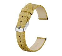 EDVENA Bracelet De Montre En Cuir Véritable For Dames Femmes 8mm 10mm 12mm 14mm 16mm 18mm 19mm 20mm Bracelet De Remplacement Boucle En Acier Inoxydable(Wheat-Silver,10mm)