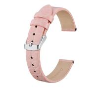EDVENA Bracelet De Montre En Cuir Véritable For Dames Femmes 8mm 10mm 12mm 14mm 16mm 18mm 19mm 20mm Bracelet De Remplacement Boucle En Acier Inoxydable(Pink-Silver,10mm)