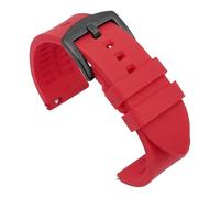 EDVENA Bracelet de montre en silicone 18 mm, 19 mm, 20 mm, 21 mm, 22 mm, 24 mm, étanche, compatible avec les bracelets de rechange Seiko(Red-black buckle,19mm)