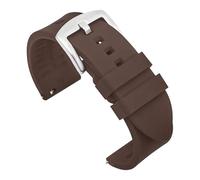 EDVENA Bracelet de montre en silicone 18 mm, 19 mm, 20 mm, 21 mm, 22 mm, 24 mm, étanche, compatible avec les bracelets de rechange Seiko(Brown-silver buckle,21mm)