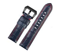 EDVENA Bracelet De Montre Étanche Compatible Avec Panerai PAM688 441/1313, Cuir De Vache, Bleu, Accessoires For Hommes, 22MM 24mm 26mm(A blue-black,20mm)
