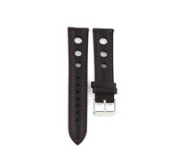 EDVENA Bracelet De Montre Fait À La Main, Cire D'huile Respirante, Cuir De Cheval Fou 18 19 20 21 22, Bracelet en Cuir Véritable À Dégagement Rapide(Dark Coffee,22mm)
