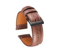 EDVENA Bracelet De Montre Italien En Cuir Véritable 20mm 22mm Accessoires De Montre Bracelets De Montre Bracelet Vintage Bracelet De Montre For Montre(Darkbrown-b buckle,20mm)