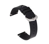 EDVENA Bracelet de montre rétro en cuir 18 mm, 19 mm, 20 mm, 21 mm, 22 mm, 24 mm, résistant à l'huile et à la décoloration(Black,20mm)
