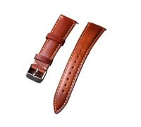 EDVENA Bracelet de montre universel en cuir véritable, résistant à l'huile et à la cire, 18 mm, 19 mm, 20 mm, 21 mm, 22 mm, à dégagement rapide(Light Brown,19mm)