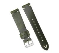 EDVENA Bracelet De Montre Vintage En Cuir Ciré, 18mm, 19mm, 20mm, 22mm, Texture, Ceinture For Homme, Marron, Bleu, À Dégagement Rapide(Green,18mm)
