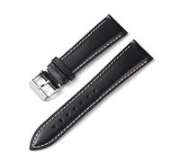 EDVENA Bracelet De Montre Vintage En Cuir Ciré À L'huile, 18mm, 19mm, 20mm, 21mm, 22mm, Accessoires, Boucle Ardillon(Black,20mm)