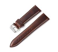 EDVENA Bracelet De Montre Vintage En Cuir Ciré À L'huile, 18mm, 19mm, 20mm, 21mm, 22mm, Accessoires, Boucle Ardillon(Light brown,19mm)