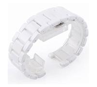 EDVENA Bracelet en céramique concave 20 * 11 18 * 10 16 * 9mm, Bracelet de montre Compatible avec Omega(White,18mm-10mm)