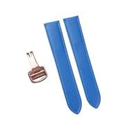 EDVENA Bracelet En Cuir À Dégagement Rapide En Peau De Chèvre Fait À La Main Compatible Avec La Montre Cartier Tank London For Hommes Et Femmes(Narcissus Blue Rose,21)