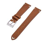 EDVENA Bracelet En Cuir Givré Vintage, 18mm 20mm 22mm, Accessoire De Montre Intelligent À Dégagement Rapide(Light Brown,22mm)