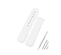 EDVENA Bracelet En Silicone For Femme 15 Mm X 21 Mm Compatible Avec Le Bracelet Hublot Bracelet En Caoutchouc Étanche Accessoires De Montre De Sport(White)