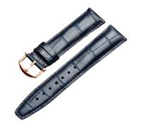 EDVENA Bracelets de montre en cuir de vache, bracelet de remplacement, 20MM 21MM 22MM, boucle ardillon en acier inoxydable 316L, ceinture en cuir véritable(Blue-2,20MM_WITH LOGO)