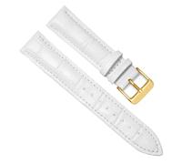 EDVENA Bracelets De Montre En Cuir Véritable, 16mm, 18mm, 20mm, 22mm, 24mm, Bracelet De Montre, Boucle Ardillon En Acier, Bracelet De Ceinture(White-G,22mm)