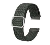 EDVENA Bracelets De Montre En Nylon Extensible, 18mm, 19mm, 20mm, 22mm, Ceinture De Remplacement For Montre Intelligente Avec Barre À Ressort À Dégagement Rapide(Green-A,20mm)
