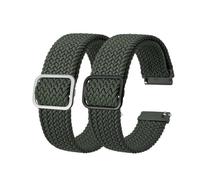 EDVENA Bracelets De Montre En Nylon Extensible, 18mm, 19mm, 20mm, 22mm, Ceinture De Remplacement For Montre Intelligente Avec Barre À Ressort À Dégagement Rapide(Green A Green B,18mm)