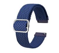 EDVENA Bracelets De Montre En Nylon For Hommes, Sangles À Boucle Tressée Réglables 18mm 19mm 20mm 22mm, Bracelet De Montre De Sport À Dégagement Rapide(Blue-A,20mm)