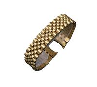 EDVENA Montre Accessoires Sangle en acier Male 13mm17mmm20mm Sports Fit for Rolex Luxury Series Cinq Perles Full Strap Solide Femmes (Color : Gold, Size : 13mm)