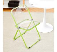 EDvkrgqx Chaise Pliante en Acrylique Transparent, Chaise Pliante en Acrylique empilable Multicolore, 47x48x76cm, 100kg, Aucun Assemblage nécessaire, Bureau d'étude sur Balcon(Style-1 Green)