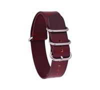 EDVTK35 14mm 16mm 18mm 20mm 22mm 24mm Bracelet de montre en cuir hommes femmes argent noir anneau boucle poignet Bracelet bande accessoires(Wine red S,18mm)