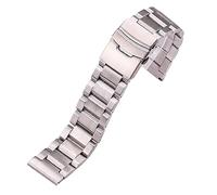 EDVTK35 18 20 22 24mm Bracelets Bracelet Femmes En Acier Inoxydable Brossé Montre-Bracelet Bande Double Push Déploiement Fermoir(Silver,24mm)