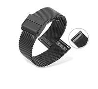 EDVTK35 18mm 19mm 20mm 21mm 22mm 23mm 24mm Nouveau Bracelet de Montre en métal Inoxydable milanais Noir Bracelet de Montre avec goupille à dégagement Rapide(Black_23mm)