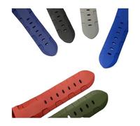 EDVTK35 22mm 24mm 26mm Silicone Black Vert Bleu Red Green Caoutchouc Bande de montre Remplacer compatible avec la bande de montre Panerai Strap Band Boucle(Army green,Matt silver buckle)
