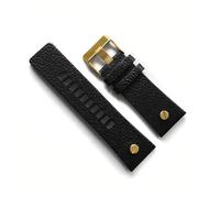 EDVTK35 Bande de montre compatible avec Diesel DZ7313 DZ7333 DZ7311 DZ7371 DZ7371 Watch Strap Cuir avec Rivet doré 22 24 27 27 27 28 30mm Cuir véritable(Black gold clasp,32mm)