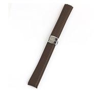 EDVTK35 Bandeau en caoutchouc de silicone noir de 21mm for la sangle de patek compatible avec Aquanaut Philippe 5164A 5167A Ceinture de montre(Brown silver buckle)