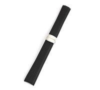 EDVTK35 Bandeau en caoutchouc de silicone noir de 21mm for la sangle de patek compatible avec Aquanaut Philippe 5164A 5167A Ceinture de montre(Black silver buckle)
