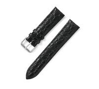 EDVTK35 Bracelet De Montre 12 13 14 15 16 Mm 17 18 Mm 19 20 Mm 21 22 Mm 24 Mm Bracelet De Montre En Cuir Véritable Avec Broches(Black,20mm)