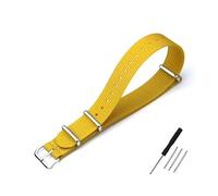 EDVTK35 Bracelet de montre côtelé 16 mm, 20, 22, 18, 19, 24, en nylon robuste, style rétro, tressé, tissu balistique(MUSTARD YELLOW,20mm)