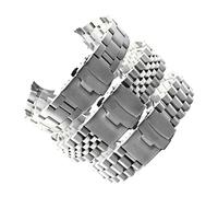 EDVTK35 Bracelet De Montre En Acier Inoxydable 316L Solide 18 19 20 21 22 23 24 26 28 30mm Bracelet De Montre À Extrémité Incurvée Bracelet De Remplacement Bracelets Bracelet(5beads Black,18mm)
