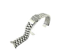 EDVTK35 Bracelet De Montre En Acier Inoxydable 316L Solide 18 19 20 21 22 23 24 26 28 30mm Bracelet De Montre À Extrémité Incurvée Bracelet De Remplacement Bracelets Bracelet(3beads Silver,20mm)