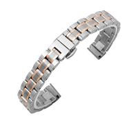 EDVTK35 Bracelet De Montre En Acier Inoxydable Solide, Compatible Avec Armani, Bracelet De Montre De Petite Taille For Femmes, Compatible Avec La Ceinture En Maille 6mm 8mm 10mm(GD-05-Steel Rose,18mm)