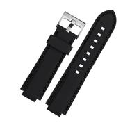 EDVTK35 Bracelet De Montre En Caoutchouc Silicone Compatible Avec Le Oris Aquis, 24 Mm X 11(Black silver buckle,24-11mm)