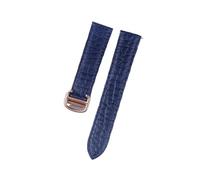 EDVTK35 Bracelet de montre en cuir Crocodile, Compatible avec Tank London Solo, for hommes et femmes, 16mm, 17mm, 18mm, 19mm, 20mm(Royal blue rose,15)