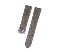 EDVTK35 Bracelet de montre en cuir Crocodile, Compatible avec Tank London Solo, for hommes et femmes, 16mm, 17mm, 18mm, 19mm, 20mm(Camel brown,20)