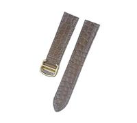 EDVTK35 Bracelet de montre en cuir Crocodile, Compatible avec Tank London Solo, for hommes et femmes, 16mm, 17mm, 18mm, 19mm, 20mm(Camel brown gold,15)
