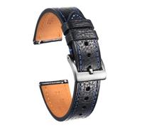 EDVTK35 Bracelet De Montre En Cuir De Vachette Italien Compatible Avec Les Bracelets De Poignet En Cuir Véritable À Enroulement Souple Vintage À Dégagement Rapide 22mm18mm20mm(119BLK-BLU,22mm)