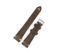 EDVTK35 Bracelet de montre en cuir suédé Vintage 20mm 22mm bracelet de montre bracelet de remplacement bracelet de montre couture à la main(Army green,20mm)