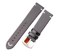 EDVTK35 Bracelet De Montre En Cuir Véritable Fait À La Main Cire D'huile Intelligent Peau Vache 18mm 20mm 22mm 24mm Noir Vert Jaune Brwon(Black silver clasp,20mm)