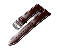 EDVTK35 Bracelet De Montre En Cuir Verni Brillant 18, 19, 20, 21, 22 Mm, À Dégagement Rapide, Souple, For Homme, Vache, Marron, Bleu, Vert, Vintage(Bule,19mm)
