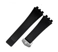 EDVTK35 Bracelet De Montre En Silicone Compatible Avec Le La Série Carrera For À Interface Convexe Concave For Hommes(Black-silver)
