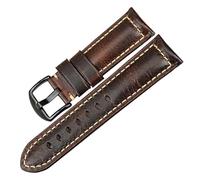 EDVTK35 Bracelet De Montre Fait À La Main, 20mm 22mm 24mm, Boucle Noire, Vintage, Cire D'huile, Cuir, Compatible Avec Fossil Band(Dark Brown B,20mm)